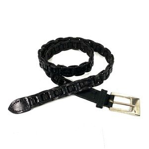 Black Braided Leather Belt